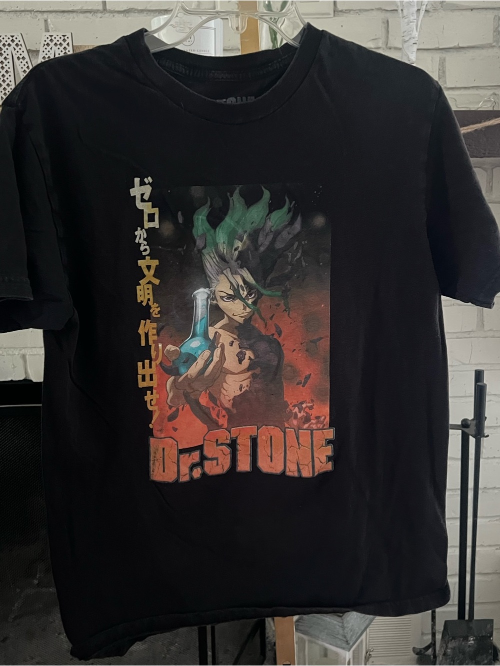 Source Unknown Black Dr. STONE Anime Graphic Tee